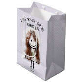 ハートに乗ったスニーカーの花嫁スティックガール ミディアムペーパーバッグ (正面アングル)