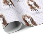 ハートに乗ったスニーカーの花嫁スティックガール ラッピングペーパー (ロールコーナー)