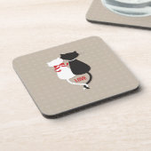 ハートに囲まれた愛する猫 コースター (左側)