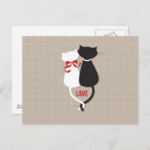 ハートに囲まれた愛する猫 ポストカード (正面/裏面)