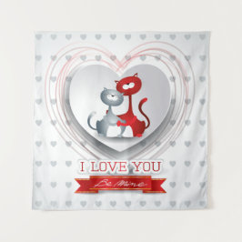 ハートに恋する猫たち タペストリー