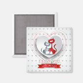 ハートに恋する猫たち マグネット (正面/裏面)