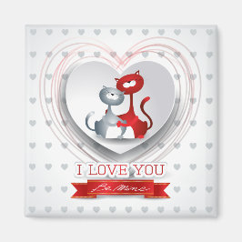 ハートに恋する猫たち マグネット