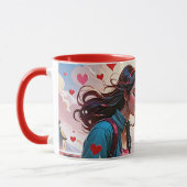 ハートに愛するカップル飛んでいる- Coffee Mag マグカップ (左)