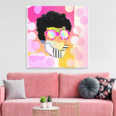 ハートに映る眼鏡を通して見る キャンバスプリント (インサイチュ (リビング))