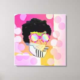 ハートに映る眼鏡を通して見る キャンバスプリント