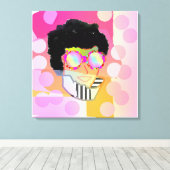 ハートに映る眼鏡を通して見る キャンバスプリント (インサイチュ (ウッドフロア))