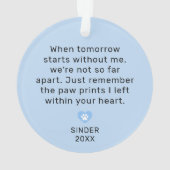 ハートに残された記念品を残す オーナメント (裏面)