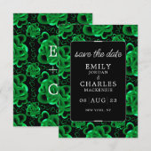 ハートに満ちたエレガントなウェディング セーブザデート (正面/裏面)