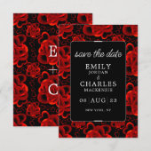 ハートに満ちたエレガントなウェディング セーブザデート (正面/裏面)