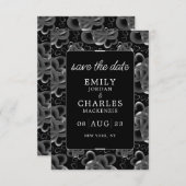 ハートに満ちたエレガントなウェディング セーブザデート (正面/裏面)