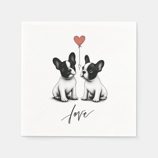 ハートに縛られる スタンダードカクテルナプキン (正面)