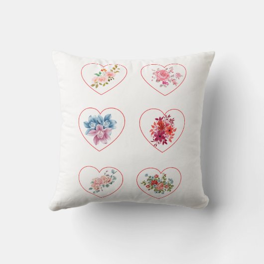 ハートに花 クッション (裏面)