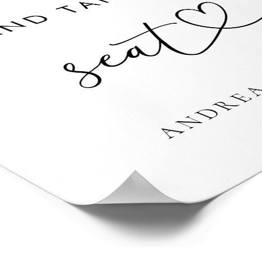 ハートに飲み物を飲み、座席のサインを結婚取る ポスター (角)