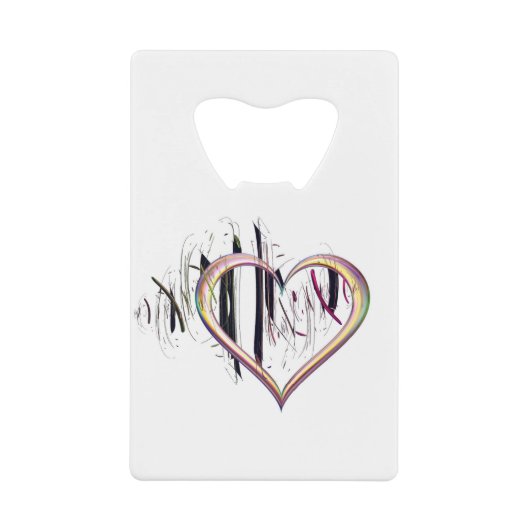 ハートに クレジットカード栓抜き (正面)