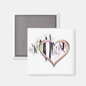 ハートに マグネット (正面/裏面)