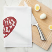 ハートのあなたのハートを賛美して下さい キッチンタオル (四つ折り)