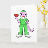 ハートのある看護師としてのゲコ カード (黄色い花)