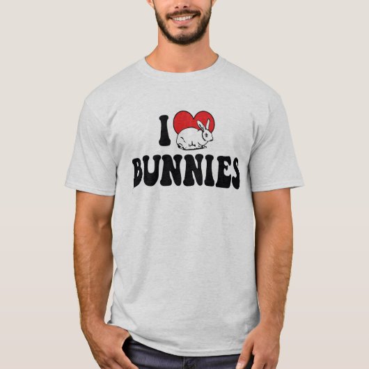 ハートのうさぎ大好き Tシャツ (正面)