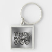 ハートのおもしろいなタイポグラフィありがとう キーホルダー (正面)