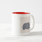 ハートのお洒落な愛のかわいい象 ツートーンマグカップ (正面右)