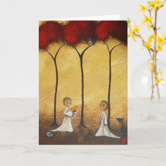 ハートのお洒落な挨拶状の瓶 カード (黄色い花)