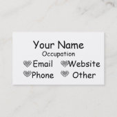 ハートのかぎ針編みの図表パターン 名刺 (裏面)