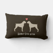 ハートのかわいいカスタムのボクサー犬のシルエット ランバークッション (裏面)