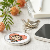 ハートのかわいい漫画の切り貼り芸術のスマイル猿愛 キーホルダー (側面)