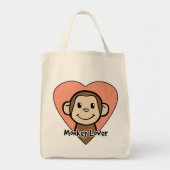 ハートのかわいい漫画の切り貼り芸術のスマイル猿愛 トートバッグ