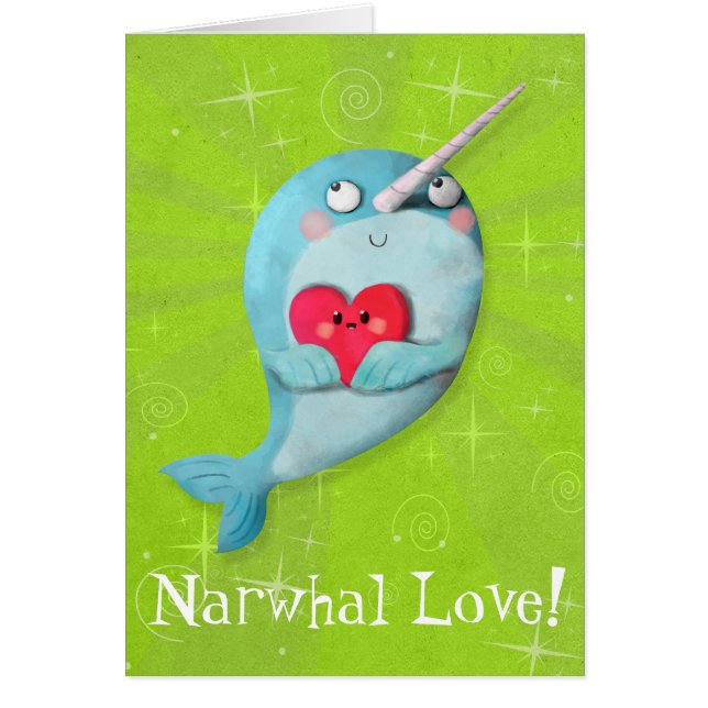 ハートのかわいいNarwhal (正面)