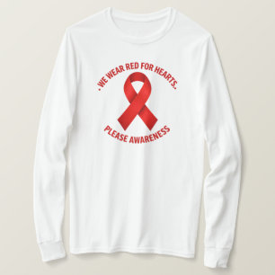 ハートのために赤を着よう - 赤いリボンの啓発 Tシャツ