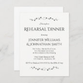 ハートのつる植物のリハーサルの夕食の招待状 招待状 (正面/裏面)