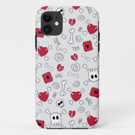 ハートのどくろ印の落書きiPhone5の場合 Case-Mate iPhoneケース (裏面)