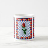 ハートのばら色のマグ コーヒーマグカップ (中央)