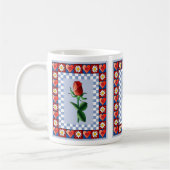 ハートのばら色のマグ コーヒーマグカップ (左)