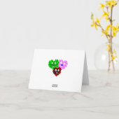 ハートのふわふわ 小さな横型グリーティングカード カード (黄色い花)