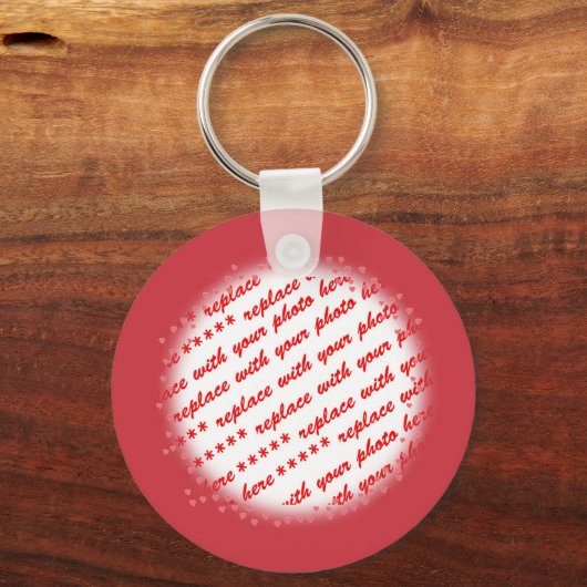 ハートのまわりにの写真テンプレート キーホルダー (正面)