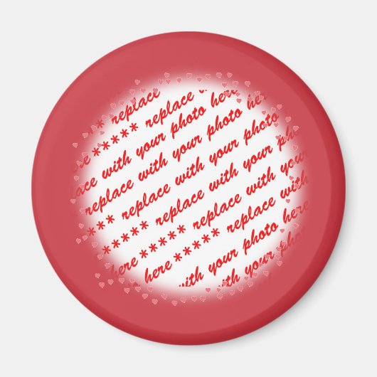 ハートのまわりにの写真テンプレート マグネット (正面)