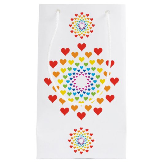 ハートのまわりにハート スモールペーパーバッグ (正面)