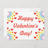 ハートのまわりにハート-ハッピーバレンタインデー! シーズンポストカード (正面/裏面)