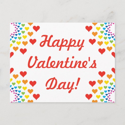 ハートのまわりにハート-ハッピーバレンタインデー! シーズンポストカード (正面)