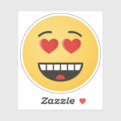 ハートのような目をした笑顔の顔 シール (シート)