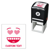 ハートのような目をした笑顔の顔 セルフインキングスタンプ (インサイチュ)