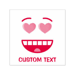 ハートのような目をした笑顔の顔 セルフインキングスタンプ