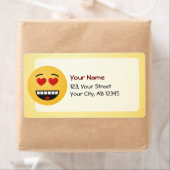 ハートのような目をした笑顔の顔 ラベル (インサイチュ)