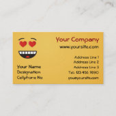 ハートのような目をした笑顔の顔 名刺 (正面)