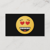 ハートのような目をした笑顔の顔 名刺 (裏面)