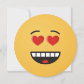 ハートのような目をした笑顔の顔 招待状 (正面)