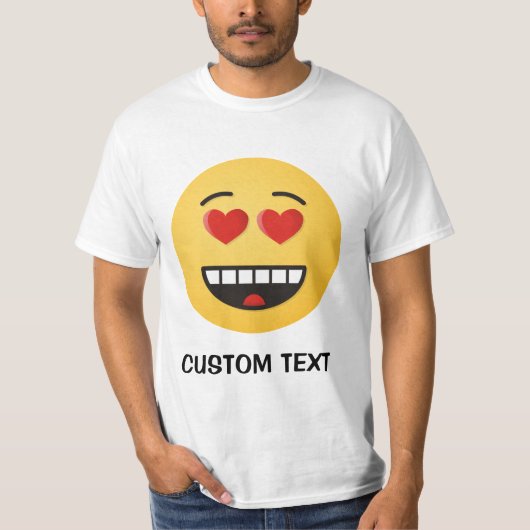 ハートのような目をした笑顔の顔 Tシャツ (正面)